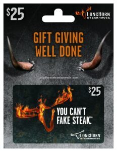 longhorn steakhouse $25 gift card