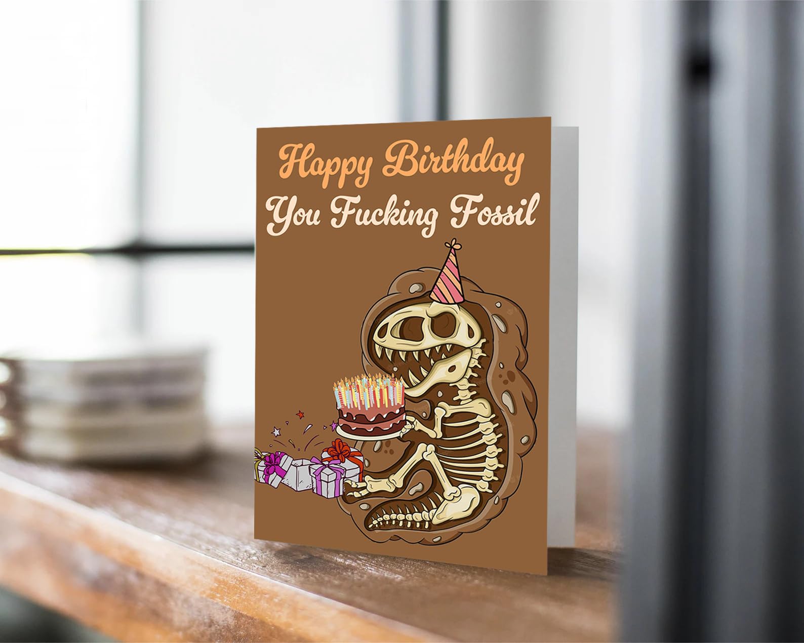 Funny Birthday Card for Women or Men, Birthday Card with Kraft Envelope for Wife Husband Sister Brother Friends bestie … You Fossil Birthday Gift Cards for Her Him 30th 40th 50th 60th 70th 80th Card