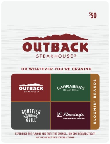 Bloomin’ Brands Outback Steakhouse Multibrand Restaurant Gift Card $50