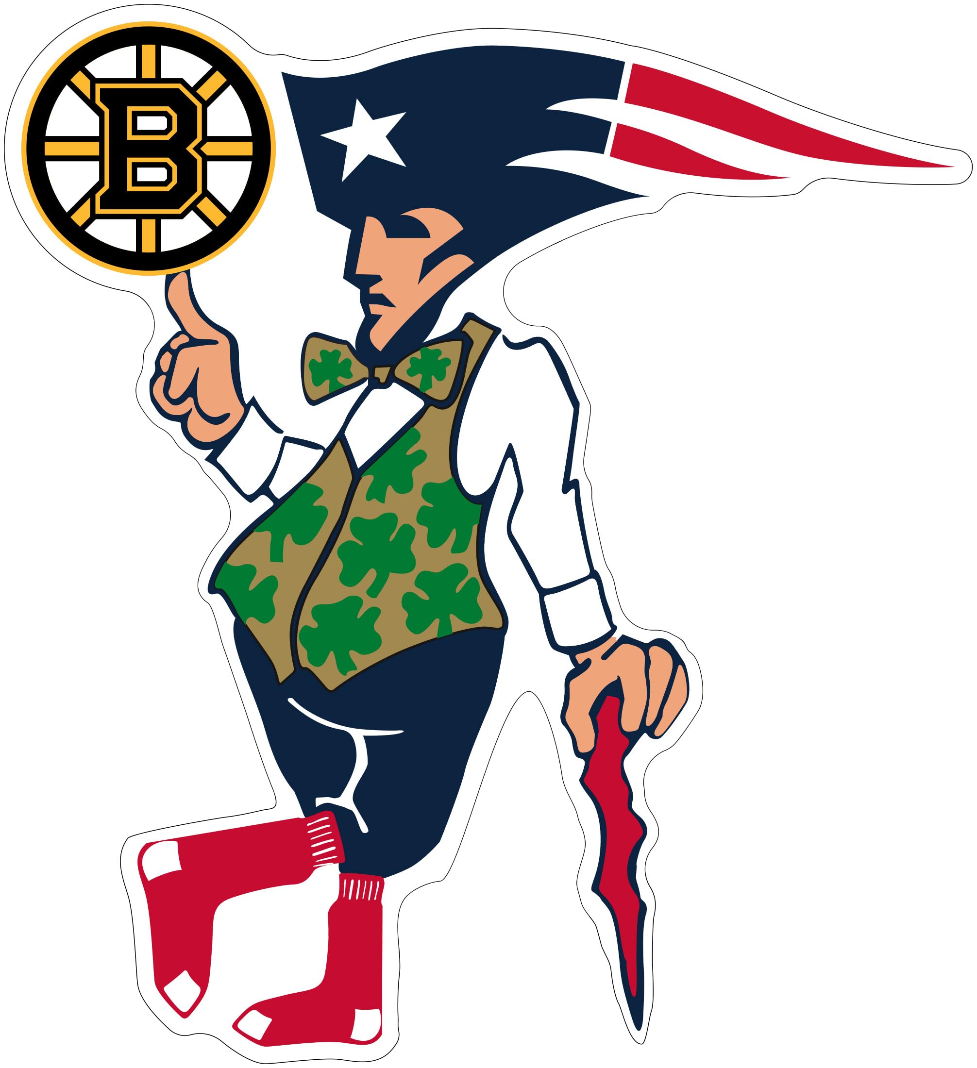 Boston Sports Guy Bumper Sticker Vinyl Decal 5"