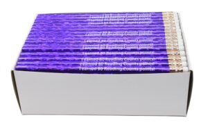 pencil guy promotional personalized imprinted glitz round pencils- 500 per box purple