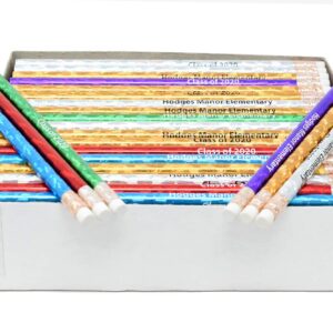 Pencil Guy Promotional Personalized Imprinted Glitz Round Pencils- 500 per box Purple