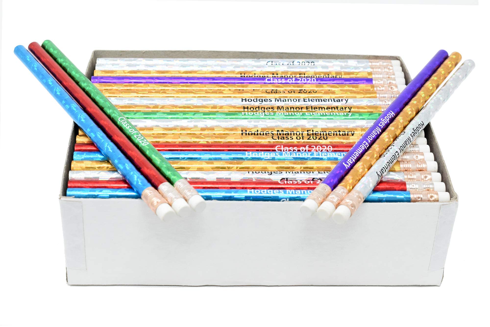 Pencil Guy Promotional Personalized Imprinted Glitz Round Pencils- 500 per box Purple