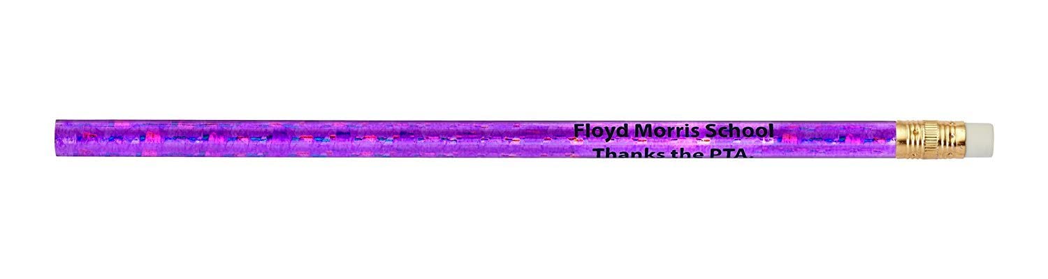 Pencil Guy Promotional Personalized Imprinted Glitz Round Pencils- 500 per box Purple