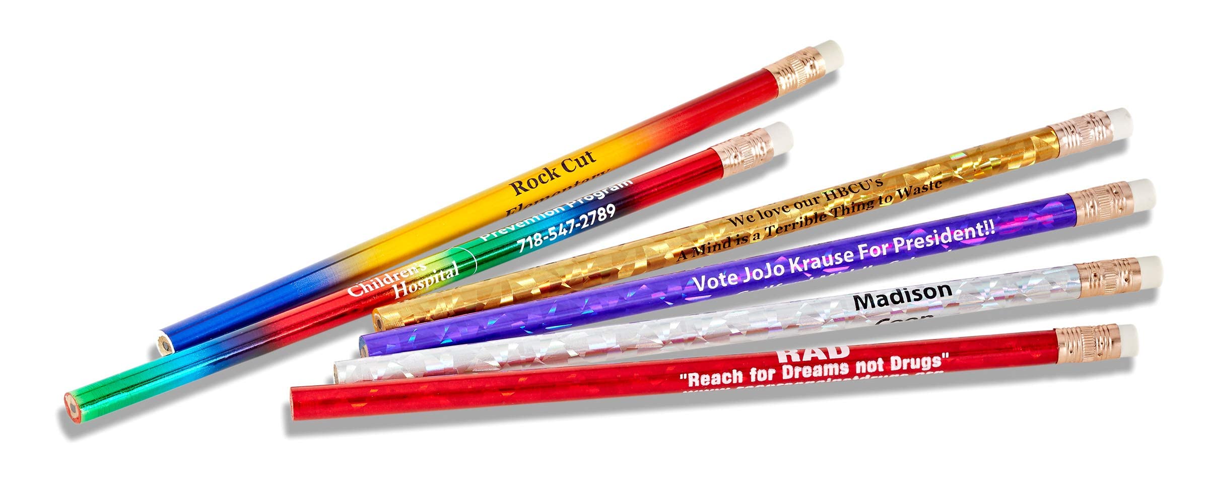 Pencil Guy Promotional Personalized Imprinted Glitz Round Pencils- 500 per box Purple