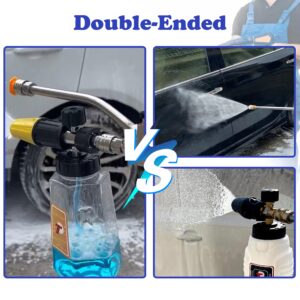 Tool Daily Pressure Washer Foam Cannon with Dual-Connector Accessory, Power Washer Double Tip Attachment For Soap Cannon, 5 Pressure Washer Sprayer Nozzles, 1/4" Quick Connect