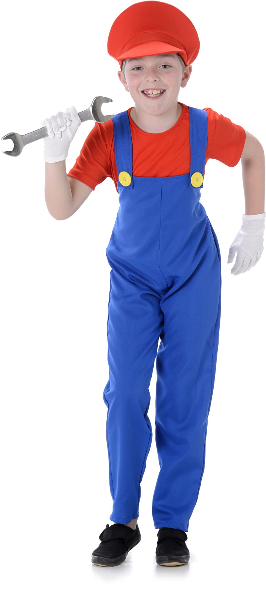 Red Plumber Video Game Guy Child's Costume Medium 5-6