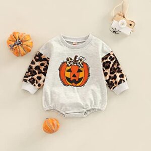 Ayalinggo Newborn Halloween Baby Girl Boy Pumpkin Patch Outfit Sweatshirt Romper Onesie Cute Fall Winter Clothes Romper Pie Kinda Guy 3-6 Months