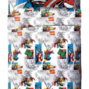 Jay Franco Avengers Comics Good Guys 5 Piece Full Bed Set (Offical Marvel Product)