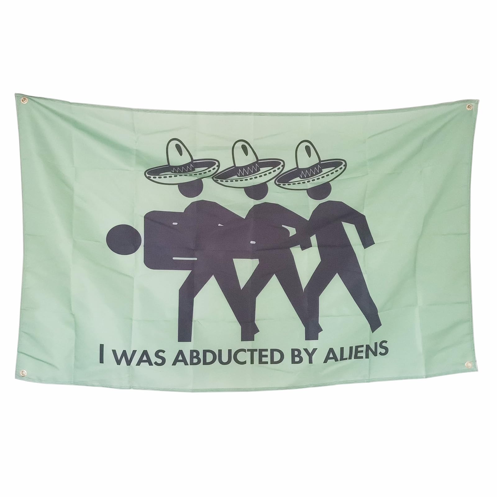 OINEIZ I Was Abducted By Aliens Funny Flags for Room Guys Teen College Dorm, 3x5 Outdoor Meme Cool Flags Boys Man Cave Fun Cheap Party Bedroom Frat House Wall Décor (Green-2)