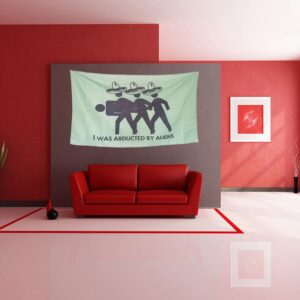 OINEIZ I Was Abducted By Aliens Funny Flags for Room Guys Teen College Dorm, 3x5 Outdoor Meme Cool Flags Boys Man Cave Fun Cheap Party Bedroom Frat House Wall Décor (Green-2)