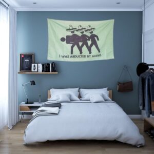 OINEIZ I Was Abducted By Aliens Funny Flags for Room Guys Teen College Dorm, 3x5 Outdoor Meme Cool Flags Boys Man Cave Fun Cheap Party Bedroom Frat House Wall Décor (Green-2)