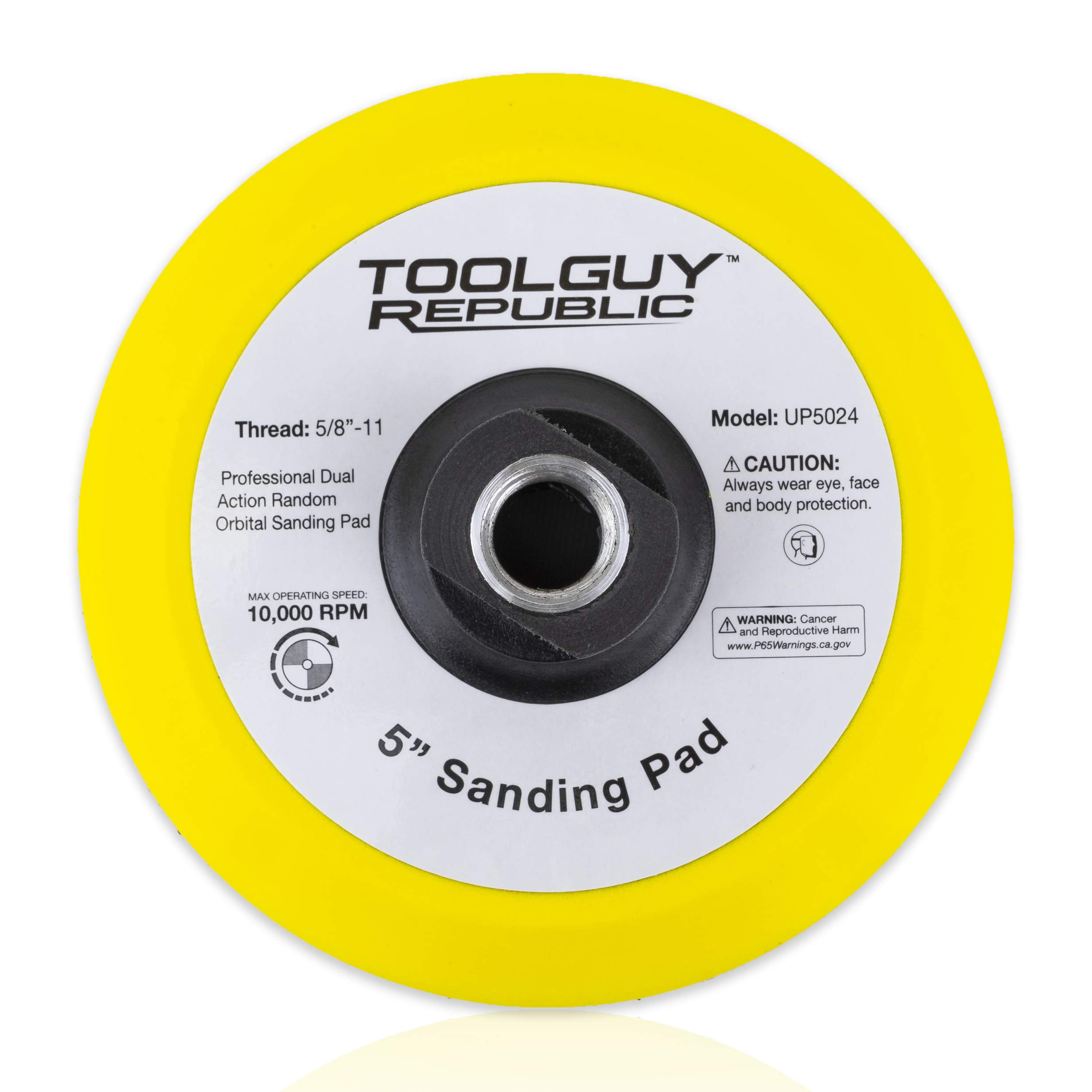 TOOLGUY Republic 5" Low Profile Tapered Edge Hook and Loop Sanding Backup Pad with 5/8"-11 Threads (2 Pack)