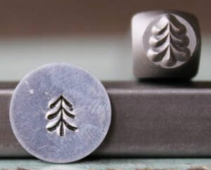 5mm simple pine tree 2 metal punch design stamp - supply guy - ch-279