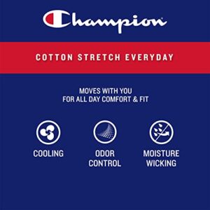 Champion Men's Everyday Stretch Cotton Boxer Briefs, Moisture-Wicking, Multi-Pack - 3 Black/Grey/Logo Briefs, Large