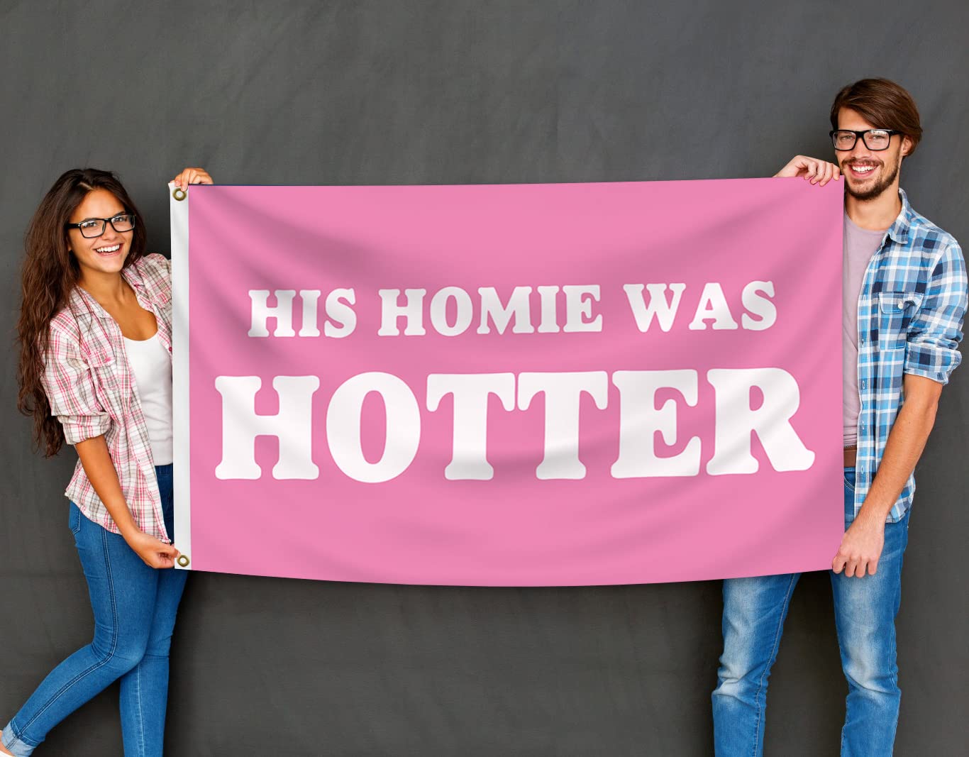 His Homie Was Hotter Flag Funny College Dorm Flags For Girls Cool Girl Flags For Bedroom Room Wall Meme Flags For Room Guys Man Cave Banner 3x5Ft Indoor Outdoor