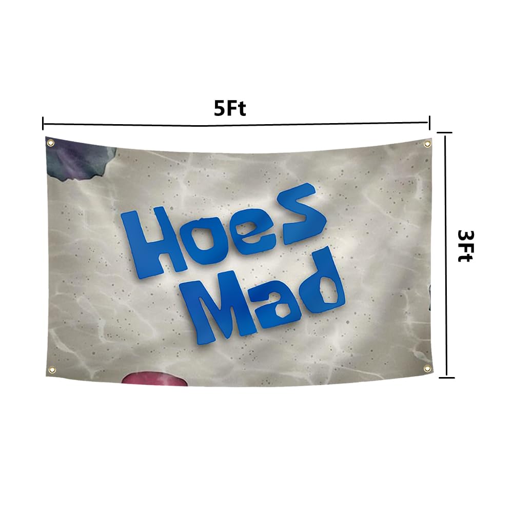 WSINO Hoes Mad Flag 3x5Ft Funny Meme Tapestry for College Dorm Room Guys Man Cave Frat Bedroom Art Deco