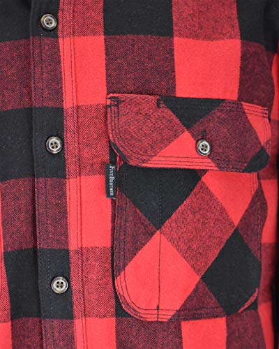 Five Brother Men's Heavyweight Regular Fit Flannel Shirt, Tall XLT Red/Black, 5200T PL-4A