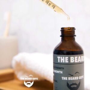 The Beard Guys Maximum Strength Minoxidil & Biotin Fast Beard Growth Oil, One Month Supply, 2 Ounce - Top Beard Thickener and Conditioner Infused With Argan and Jojoba Oil