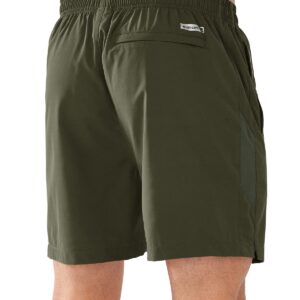 NORTHYARD Men's Running Athletic Shorts 5 inch Workout Gym Tennis 7'' Short Quick Dry Active Training with Zipper Pockets ARMYGREEN-L