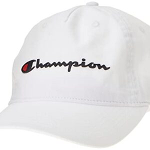 Champion unisex adult Ameritage Dad Adjustable Cap Headband, Medium White, One Size US