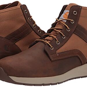 Carhartt mens Force 5" Lightweight Sneaker Soft Toe Ankle Boot, Brown Leather & Tan Duck, 10 US