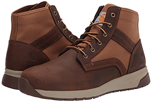 Carhartt mens Force 5" Lightweight Sneaker Soft Toe Ankle Boot, Brown Leather & Tan Duck, 10 US