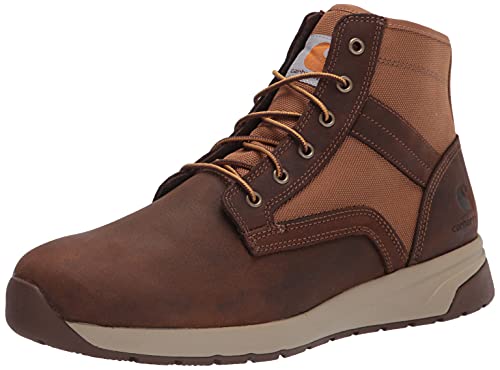 Carhartt mens Force 5" Lightweight Sneaker Soft Toe Ankle Boot, Brown Leather & Tan Duck, 10 US