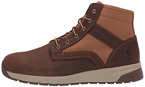 Carhartt mens Force 5" Lightweight Sneaker Soft Toe Ankle Boot, Brown Leather & Tan Duck, 10 US