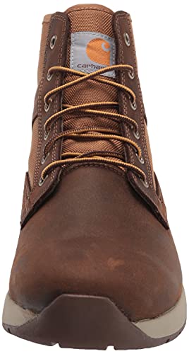 Carhartt mens Force 5" Lightweight Sneaker Soft Toe Ankle Boot, Brown Leather & Tan Duck, 10 US