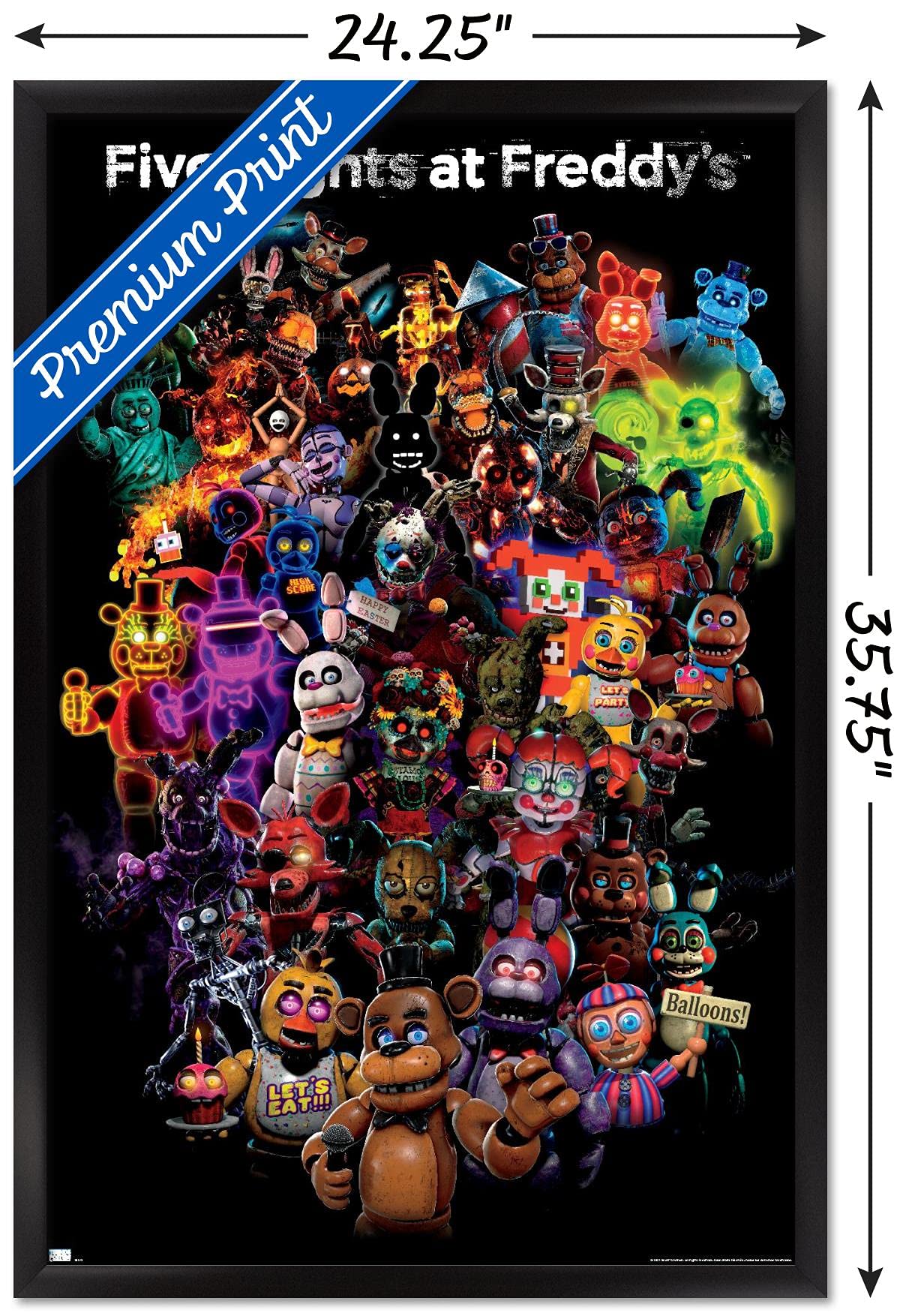 Trends International Five Nights at Freddy's: Special Delivery - Collage Wall Poster, 22.37" x 34.00", Black Framed Version