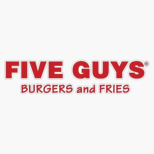 Red Fries Five Guys Burgers Sticker Bumper Sticker Vinyl Decal 5"