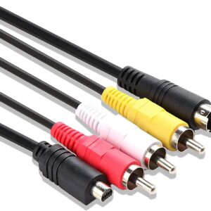 Guy-Tech 5ft AV A/V TV Video Cable Cord Compatible with Camcorder Handycam DCR-HC20 DCR-HC53/e