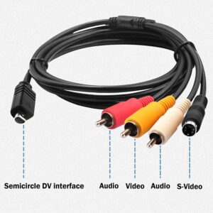 Guy-Tech 5ft AV A/V TV Video Cable Cord Compatible with Camcorder Handycam DCR-HC20 DCR-HC53/e