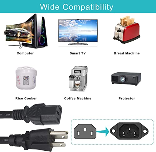 Guy-Tech 5FT UL AC Power Cable Compatible with RPM85 2400w Powered 8 Channel Mixer Charger