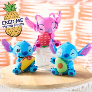 Disney Stitch Small 7-inch Plush Stuffed Animal, Angel with Strawberry, Kids Toys for Ages 2 Up by Just Play