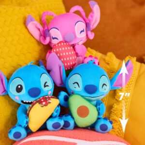 Disney Stitch Small 7-inch Plush Stuffed Animal, Angel with Strawberry, Kids Toys for Ages 2 Up by Just Play