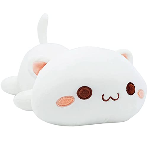 Onsoyours Cute Kitten Plush Toy 20" Stuffed Animal Pet Kitty Soft Anime Cat Large Plush Pillow for Kids (White A, 20")