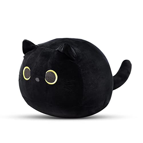 iBccly 8" Black Cat Plush Toy Black Cat Pillow,Soft Plush Doll Cat Plushie Cat Pillow,Stuffed Animal Soft Plush Pillow Baby Plush Toys Cat Shape Design Sofa Pillow Decoration Doll (Black 8 in)