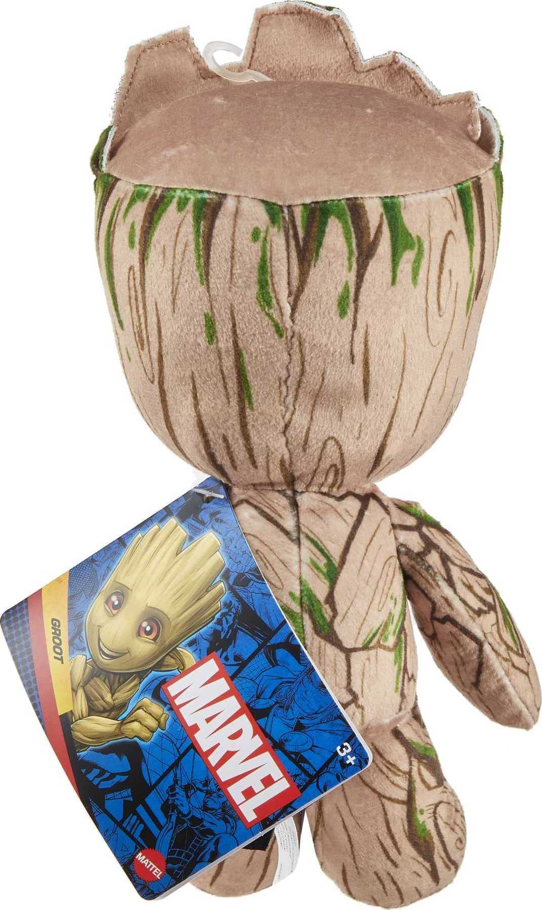 Marvel Plush Character Figure, 8-inch Groot Super Hero Soft Doll, Collectible Toy Gift for Kids & Fans Ages 3 Years Old & Up