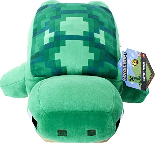 Mattel Minecraft Plush Turtle 12-inch Stuffed Animal Figure, Inspired by Video Game Character, Collectible Toy