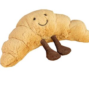 EASELR WeightedPlush 9" Croissant Plush Cute Smile Croissant Bread Pillow Stuffed Animals Funny Soft Food Plushies Toy for Gifts for Kids Birthday