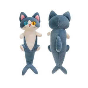 fangyu cute plush shark cat toy, cartoon soft stuffed pillow long throw sleeping pillow,shark gifts for kids (50cm/19.6in)