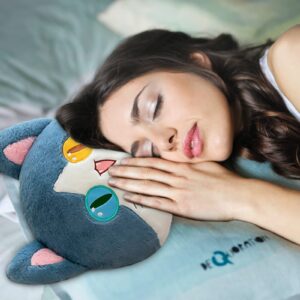 FANGYU Cute Plush Shark cat Toy, Cartoon Soft Stuffed Pillow Long Throw Sleeping Pillow,Shark Gifts for Kids (50cm/19.6in)