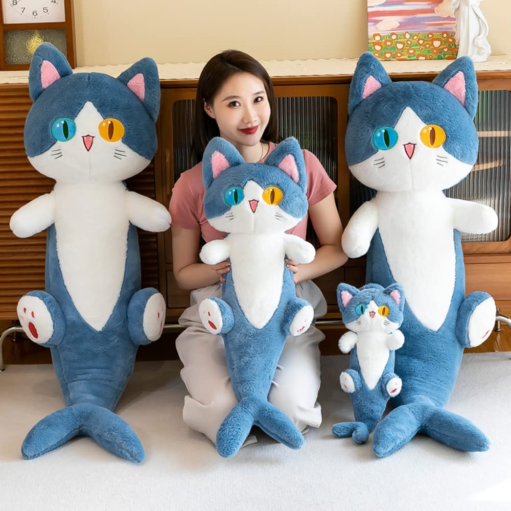 FANGYU Cute Plush Shark cat Toy, Cartoon Soft Stuffed Pillow Long Throw Sleeping Pillow,Shark Gifts for Kids (50cm/19.6in)