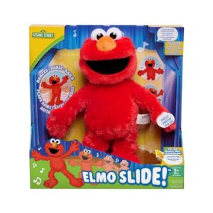 Just Play Sesame Street Elmo Slide Singing and Dancing 14-inch Plush, Officially Licensed Kids Toys for Ages 2 Up