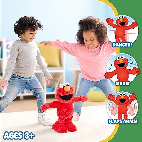 Just Play Sesame Street Elmo Slide Singing and Dancing 14-inch Plush, Officially Licensed Kids Toys for Ages 2 Up