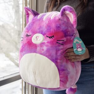 Squishmallows Large 14-Inch Caeli The Tie Dye Cat - Official Jazwares Plush - Collectible Soft & Squishy Kitty Stuffed Animal Toy - Add to Your Squad - Gift for Kids, Girls & Boys