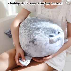 TOYSYM Chubby Blob Seal Pillow Cute Seal Plush with 4 Baby Seal Plushies in Her Tummy, Soft Cotton Stuffed Animals Toy Gifts for Kids