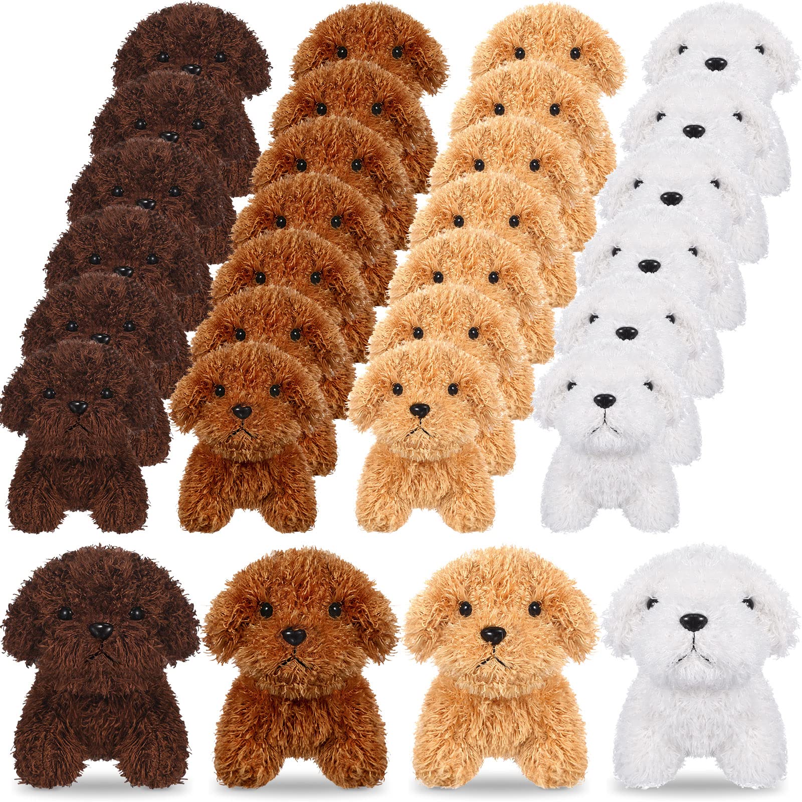 HyDren 30 Pcs Puppy Dogs Stuffed Animals Bulk Mini Dog Plush Soft Puppy Fluffy Stuffed Animal Dog for Kids Baby Girls Boys Birthday Gifts(Multicolor)